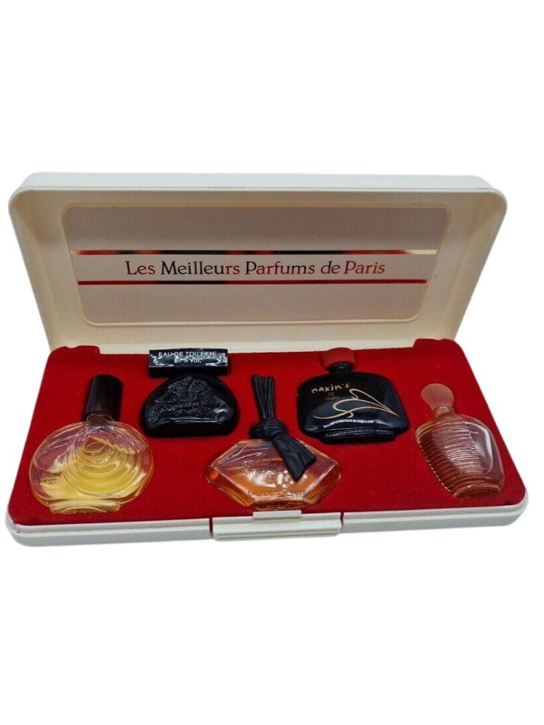 Les Meilleur's Parfums De Paris Floral 5 Piece Vintage Set 1970's & 1980's